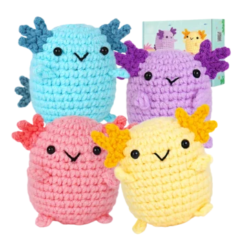 4 Mini Axolotls Crochet Kit