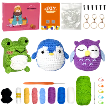 3 Pattern Animals Crochet Kit