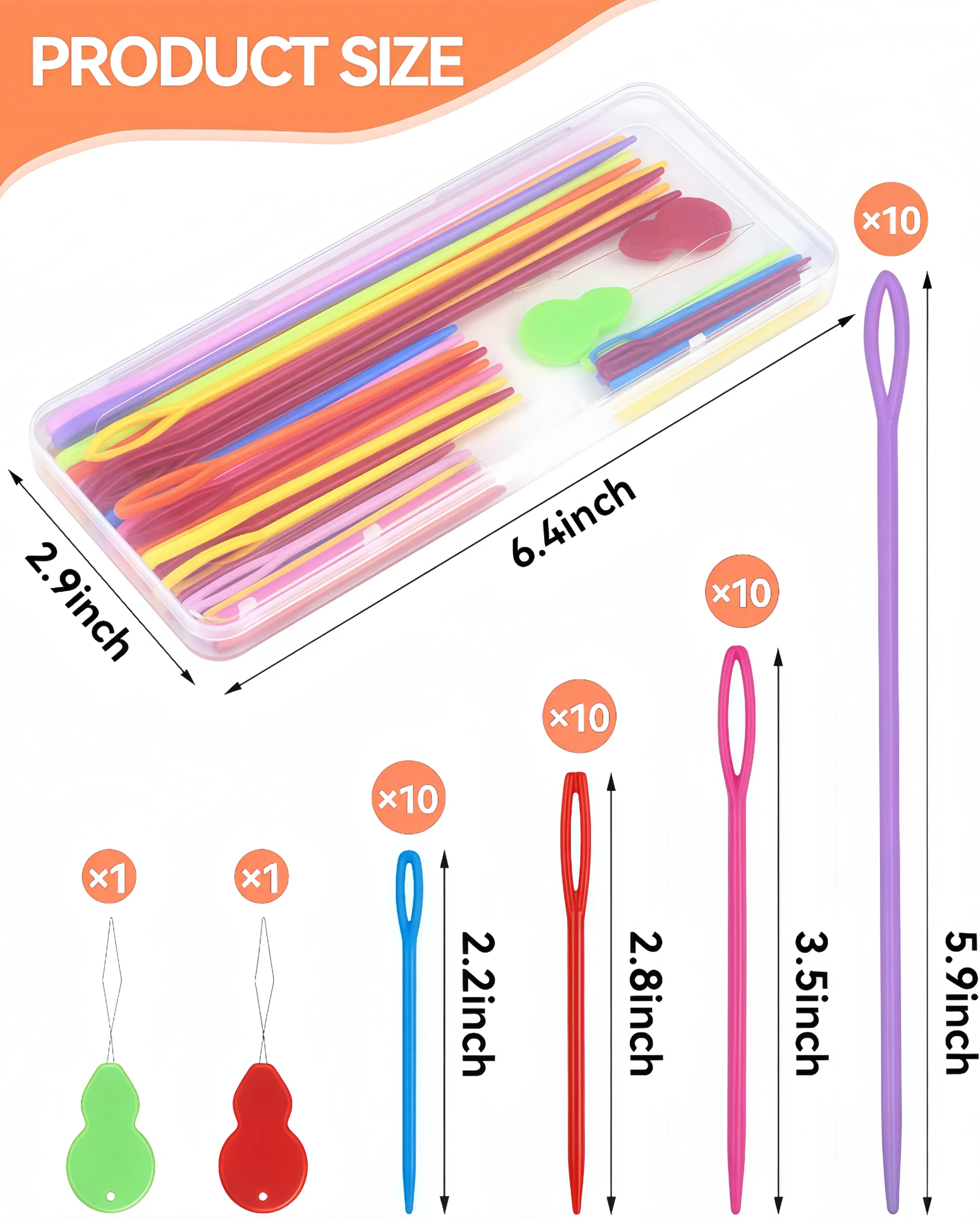 40PCS 4 Sizes Plastic Needles - Image 2