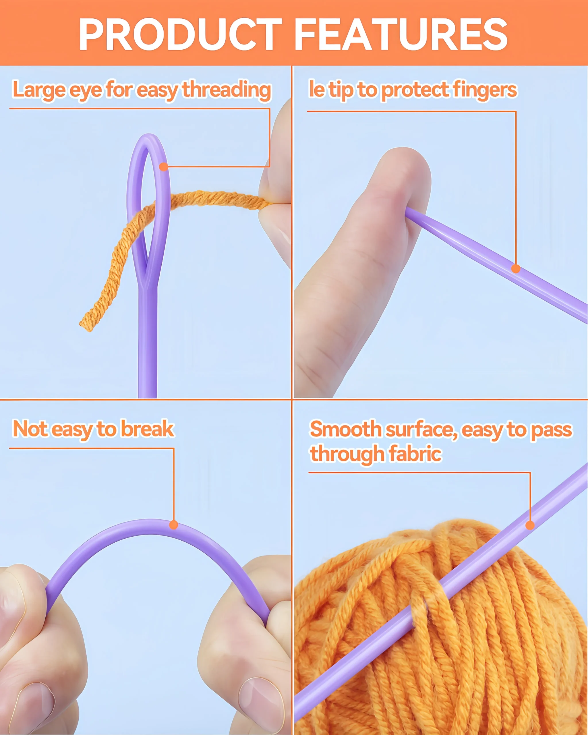 40PCS 4 Sizes Plastic Needles - Image 3