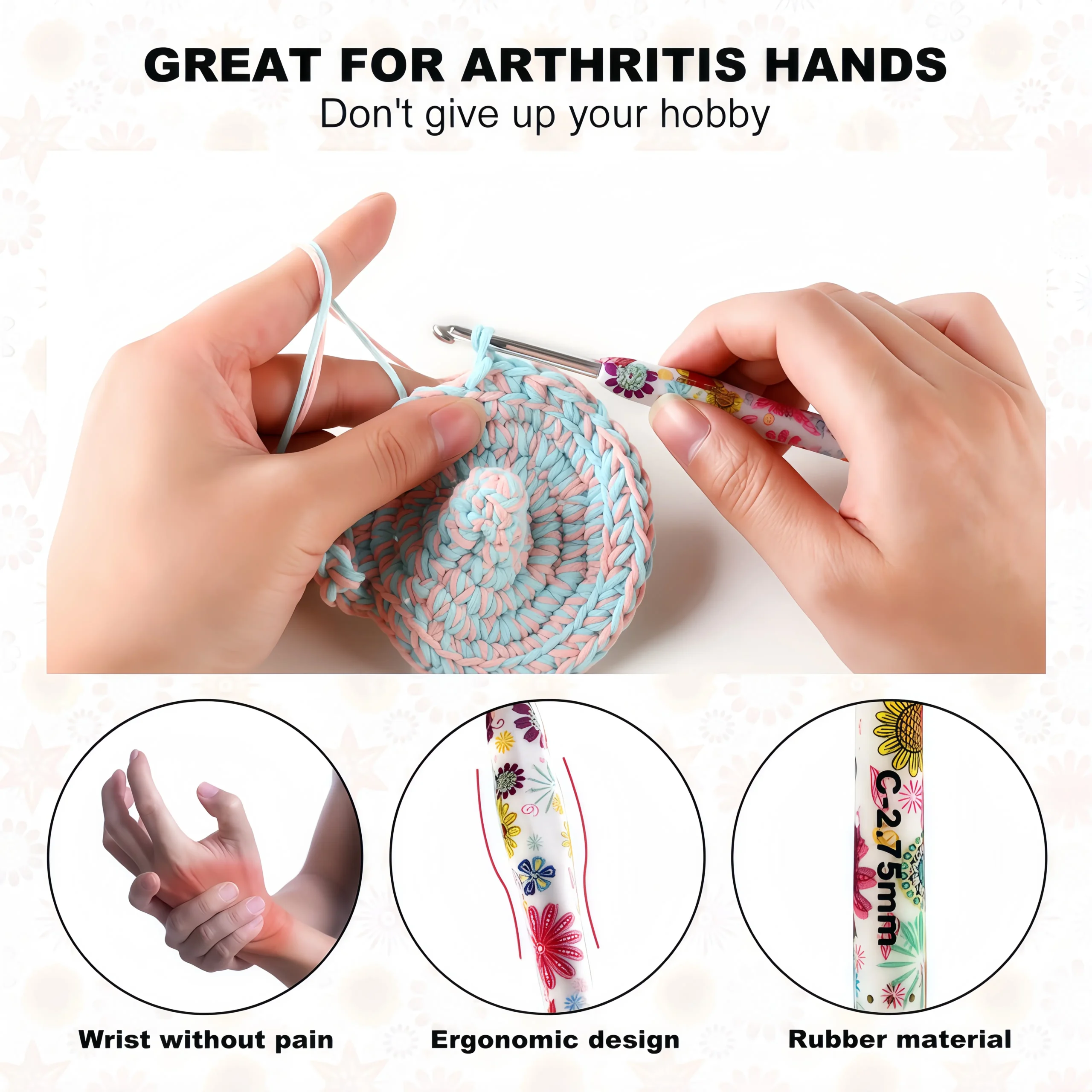 Ergonomic Grip Crochet Hooks 14-Size - Image 11