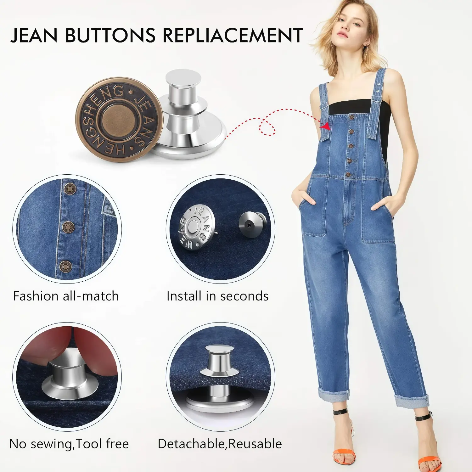 12 Sets Button Pins for Jeans - Image 6