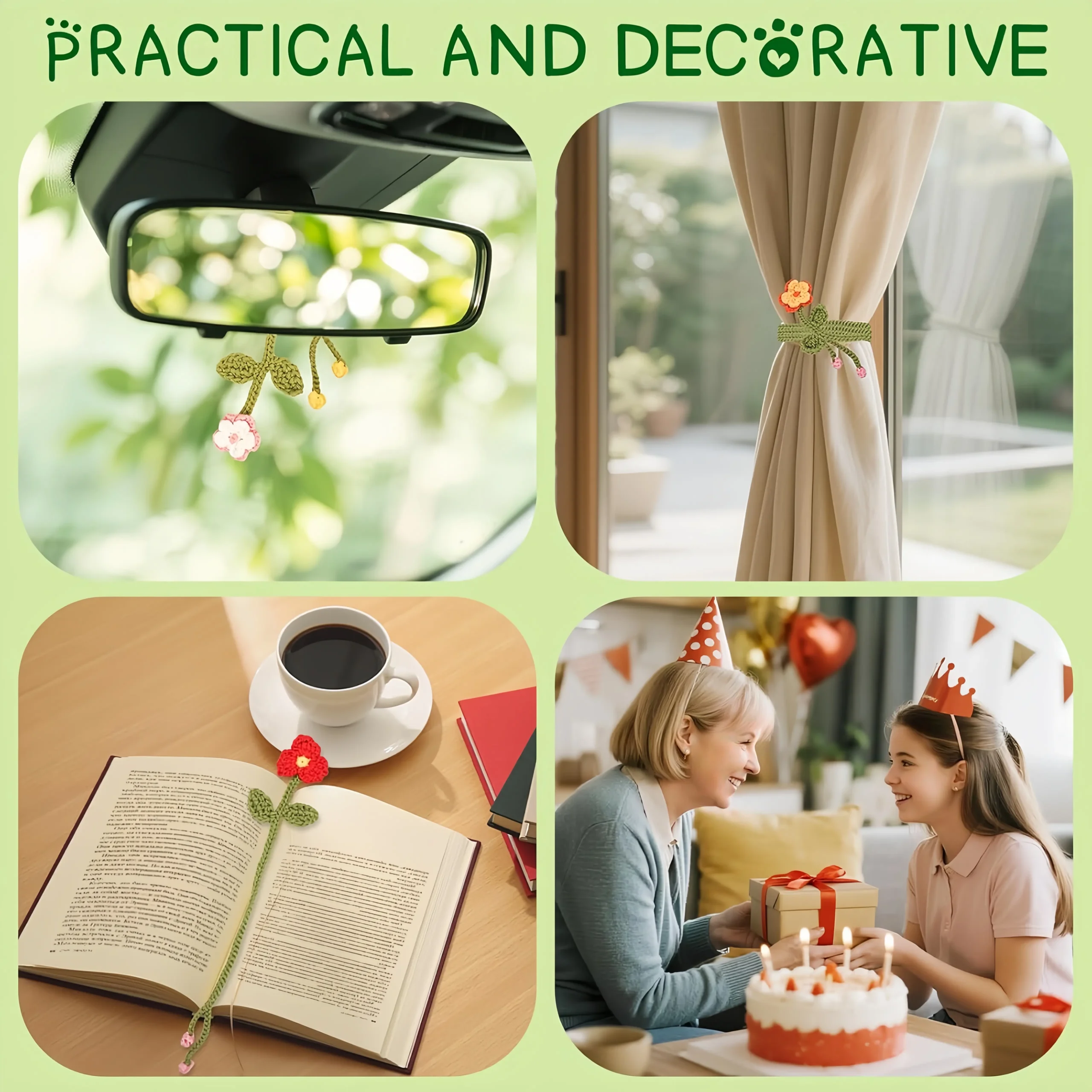 8 Flower Bookmarks Knitting Kit - Image 7