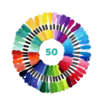 50-Color Embroidery Thread