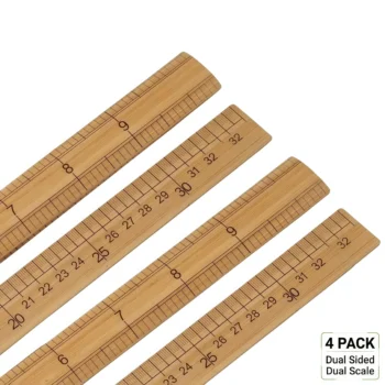4PCS Dual-Scale Bamboo Sewing Ruler