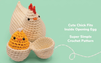 DIY Amigurumi Chicken & 2 Baby Chicks Set