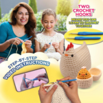 DIY Amigurumi Chicken & 2 Baby Chicks Set