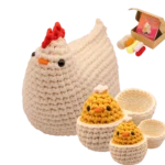 DIY Amigurumi Chicken & 2 Baby Chicks Set