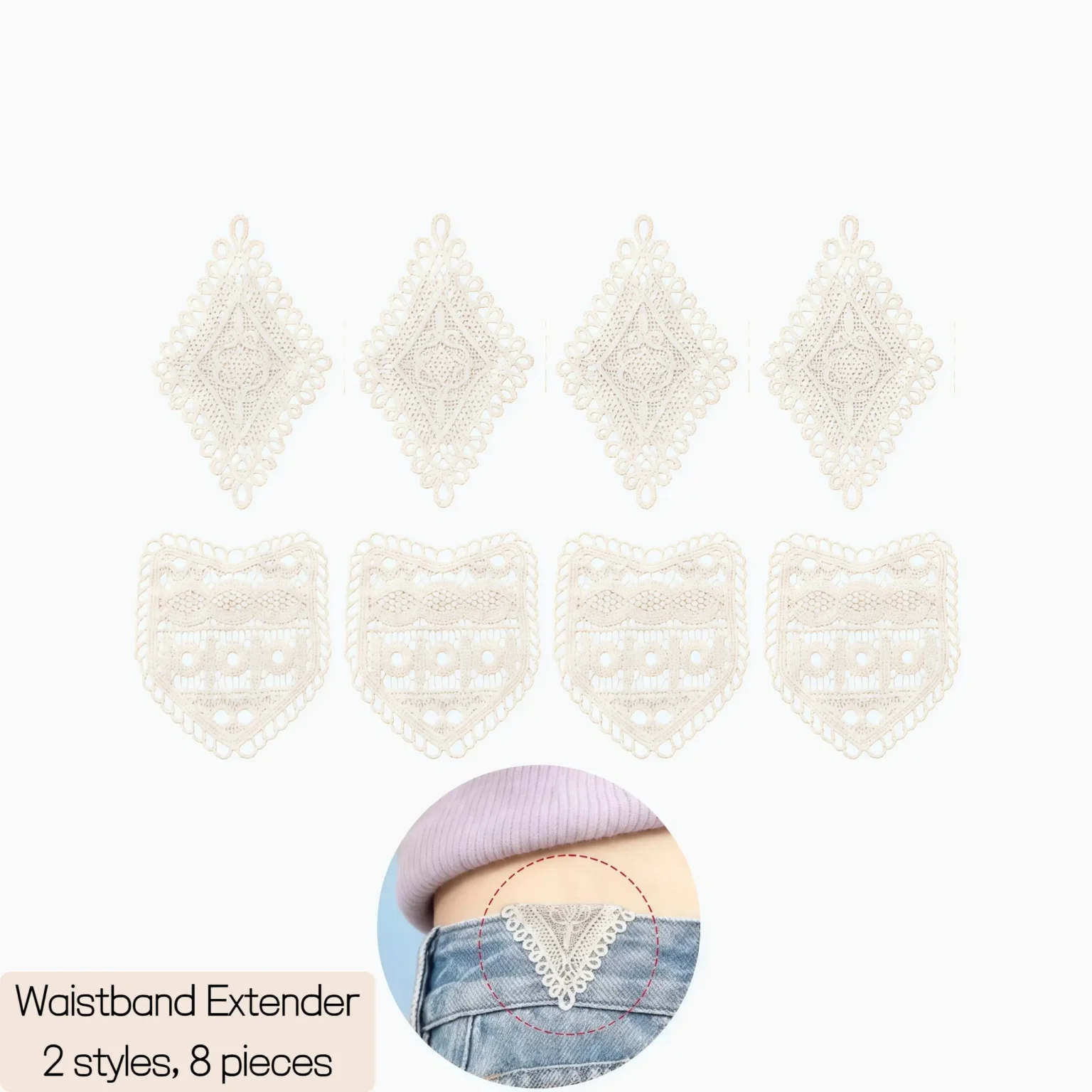 1-7-1536x1536 8 PCS Waistband Extender-White